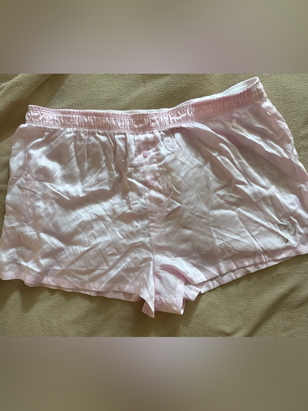 PINK Victoria's Secret Light Pink Silk Boxer Shorts